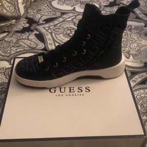 Women's Mannen Knit Lace Up Hi Top Fashion Sneakers